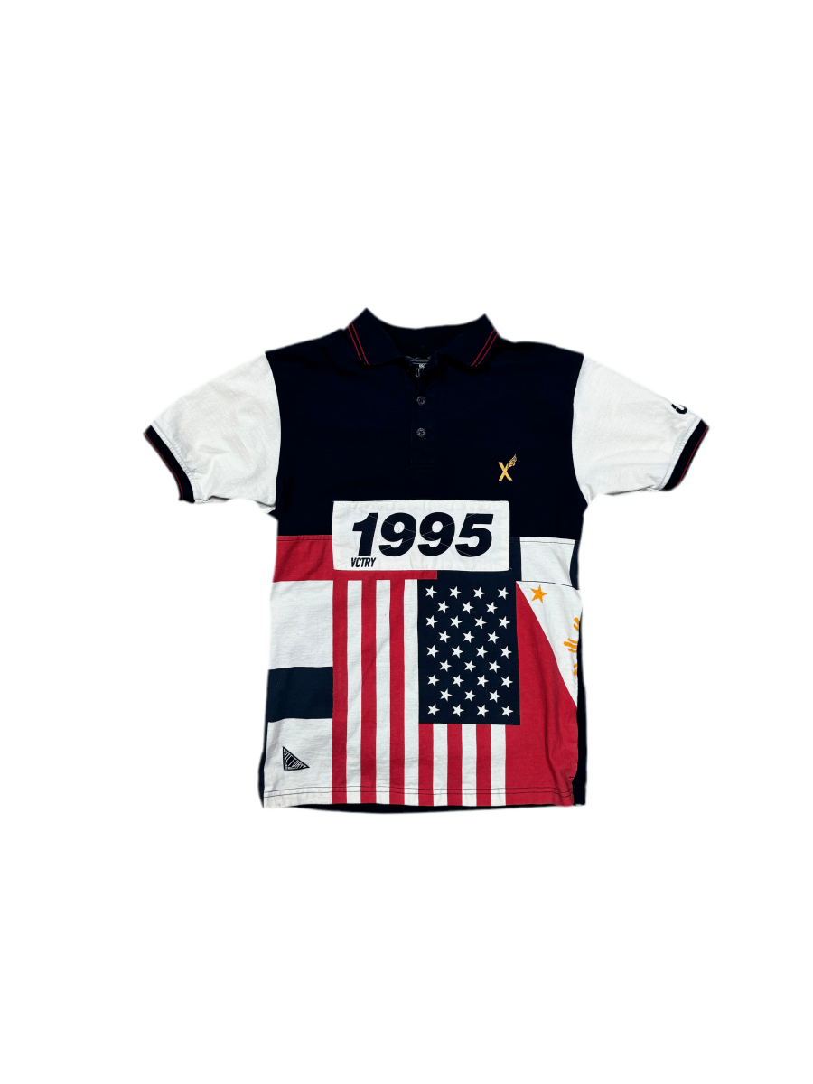 10 Deep USA Flag Polo - Small - ALL GOODS - ALL GOODS