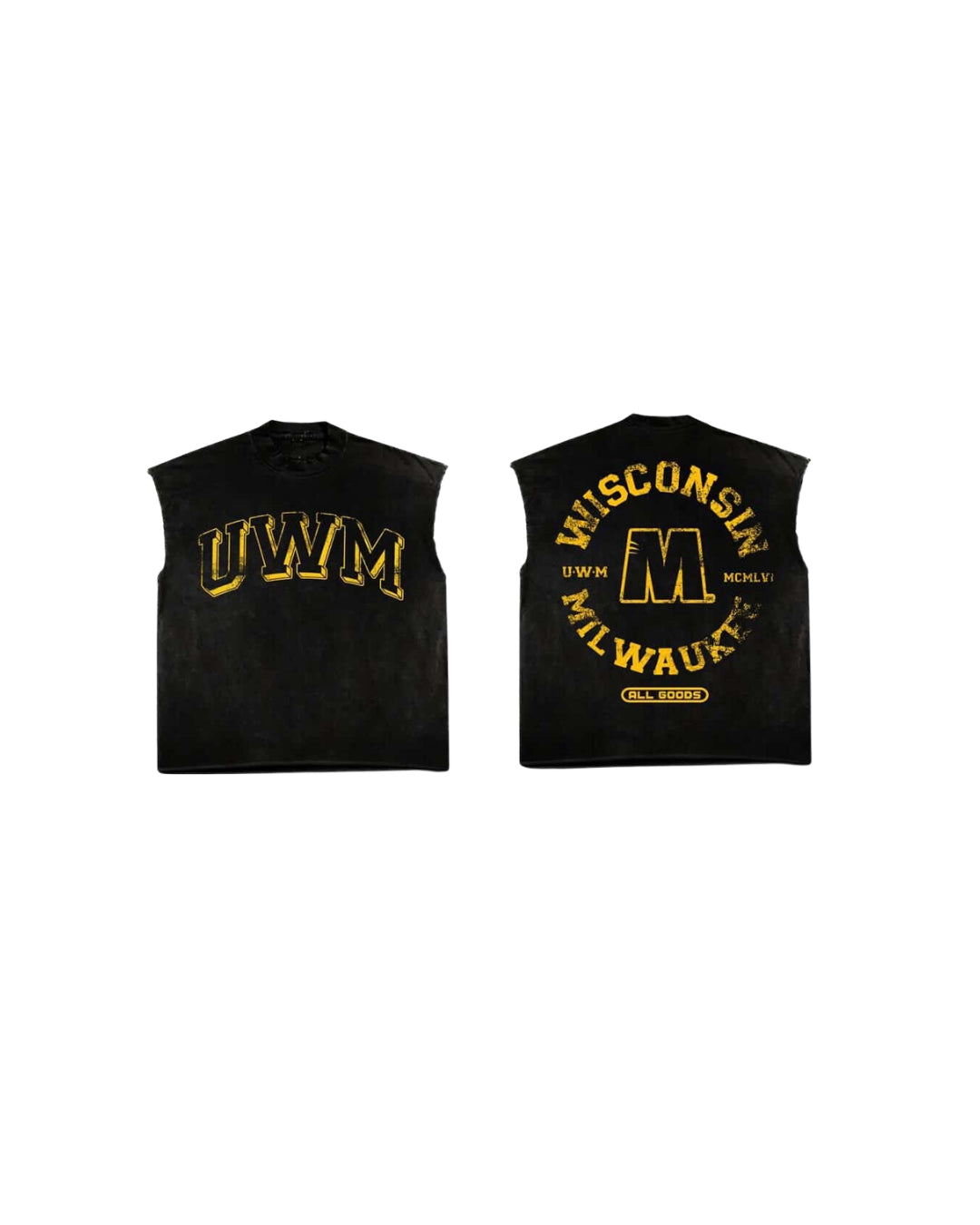 UW-Milwaukee x All Goods Cut Off Tee, ONYX (PREORDER)