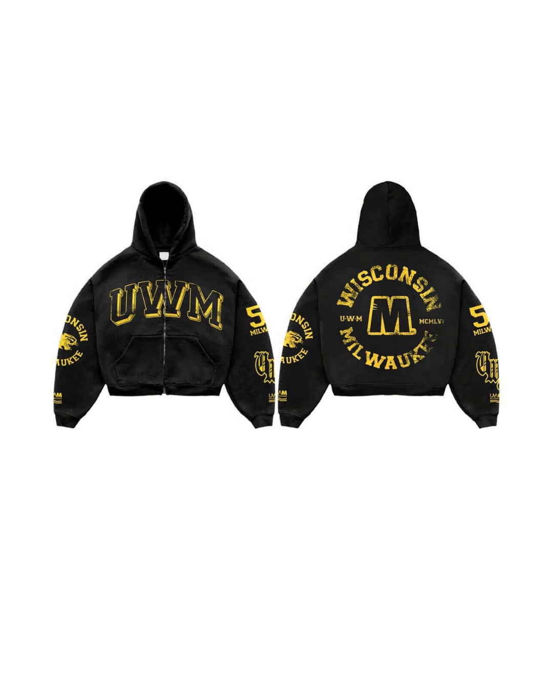 UW-Milwaukee x All Goods Onyx Full Zip Hoodie (PREORDER)