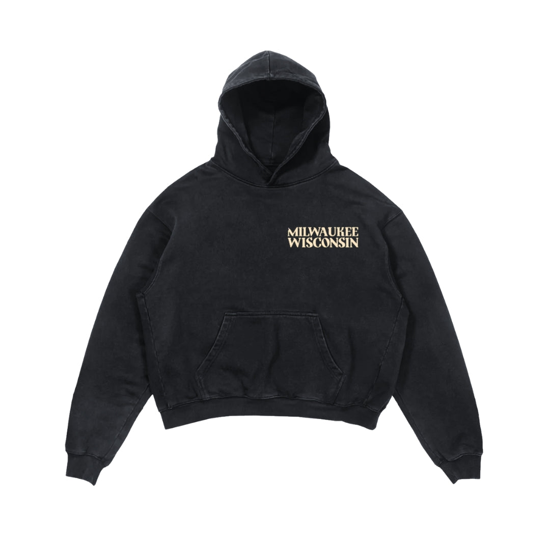 All Goods Puff Print Hoodie (Onyx Black/Cream)