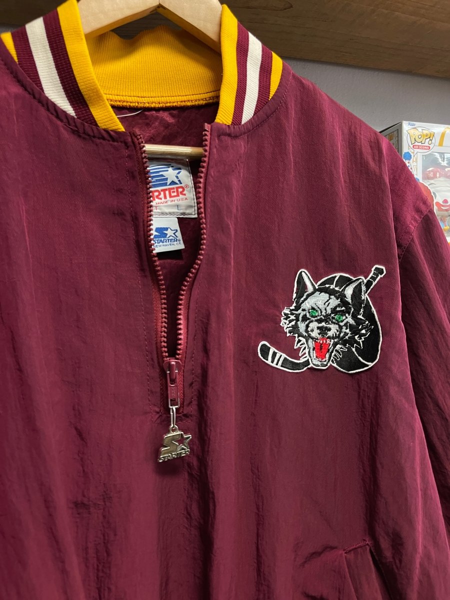 1980s Chicago Wolves NHL Windbreaker Pull Over - ALL GOODS - ALL GOODS