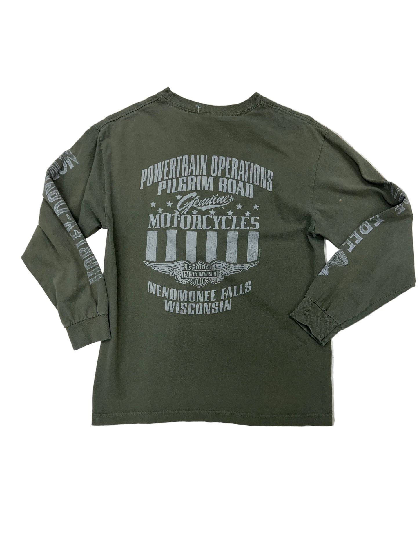 Vintage 2017 Powertrain Operations Pilgrim Road Harley Davidson Long Sleeve-Medium