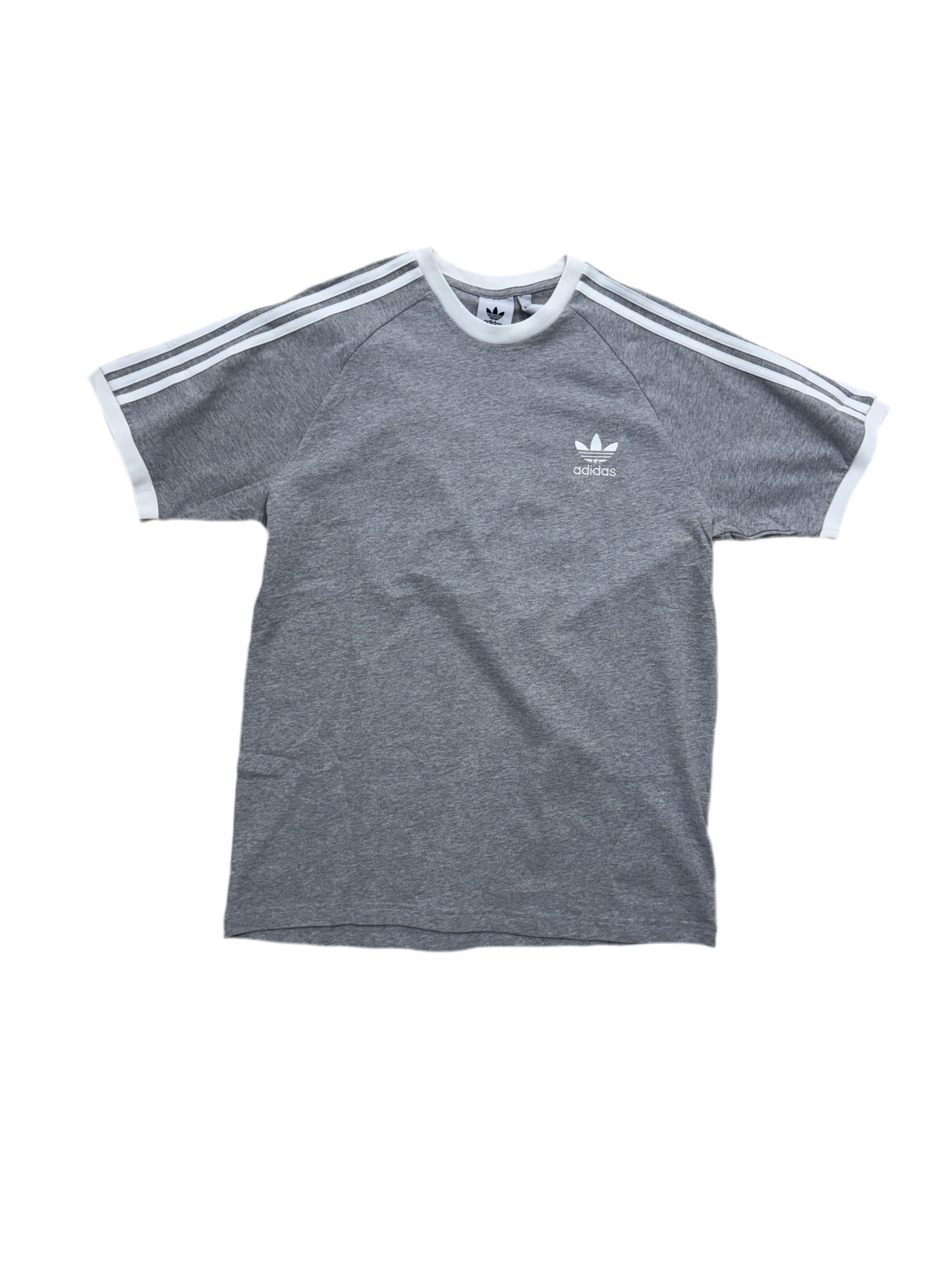 Vintage Adidas Tre Foil Grey T-Shirt - Large