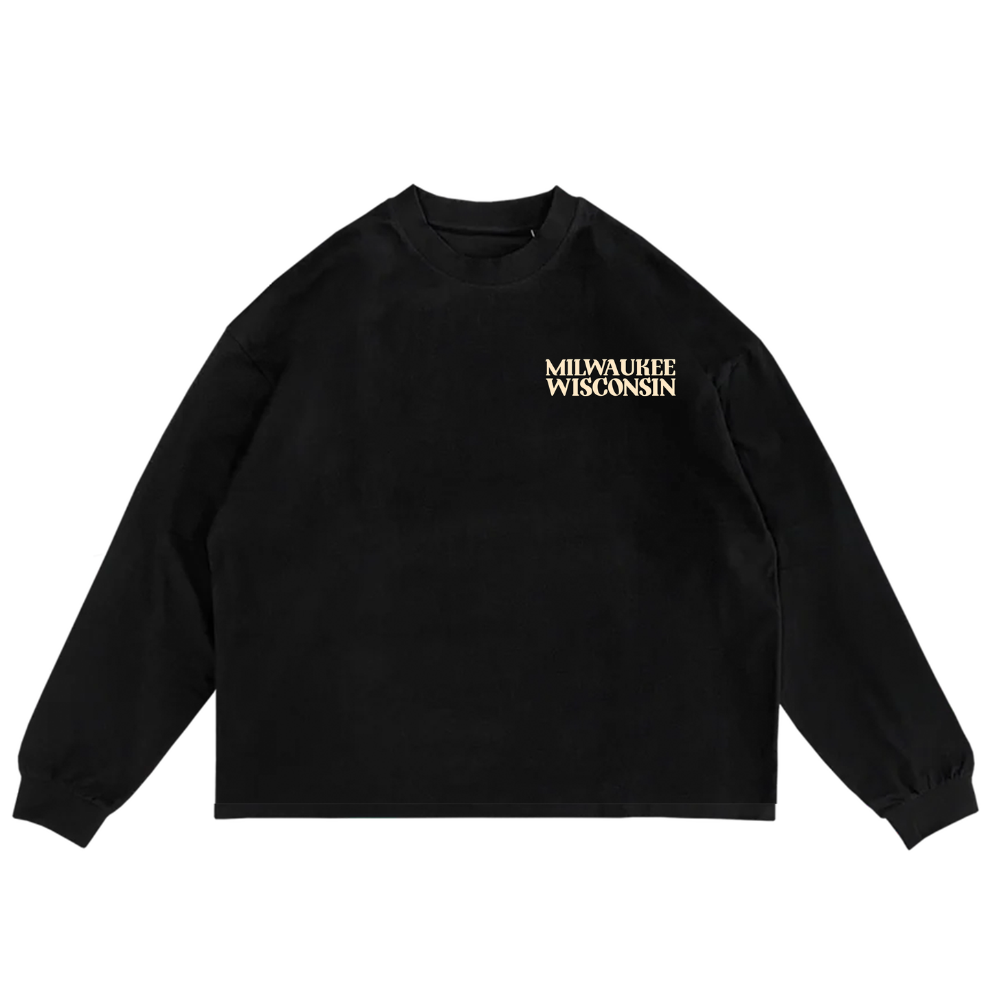 All Goods Puff Print Long Sleeve Tee (Onyx Black/Cream)