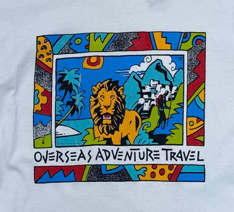 Vintage Overseas Adventure Travel T-Shirt - Large