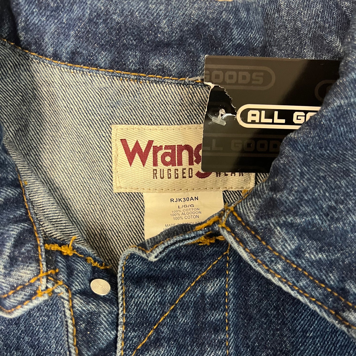 Wrangler Dark Wash Jean Jacket - L