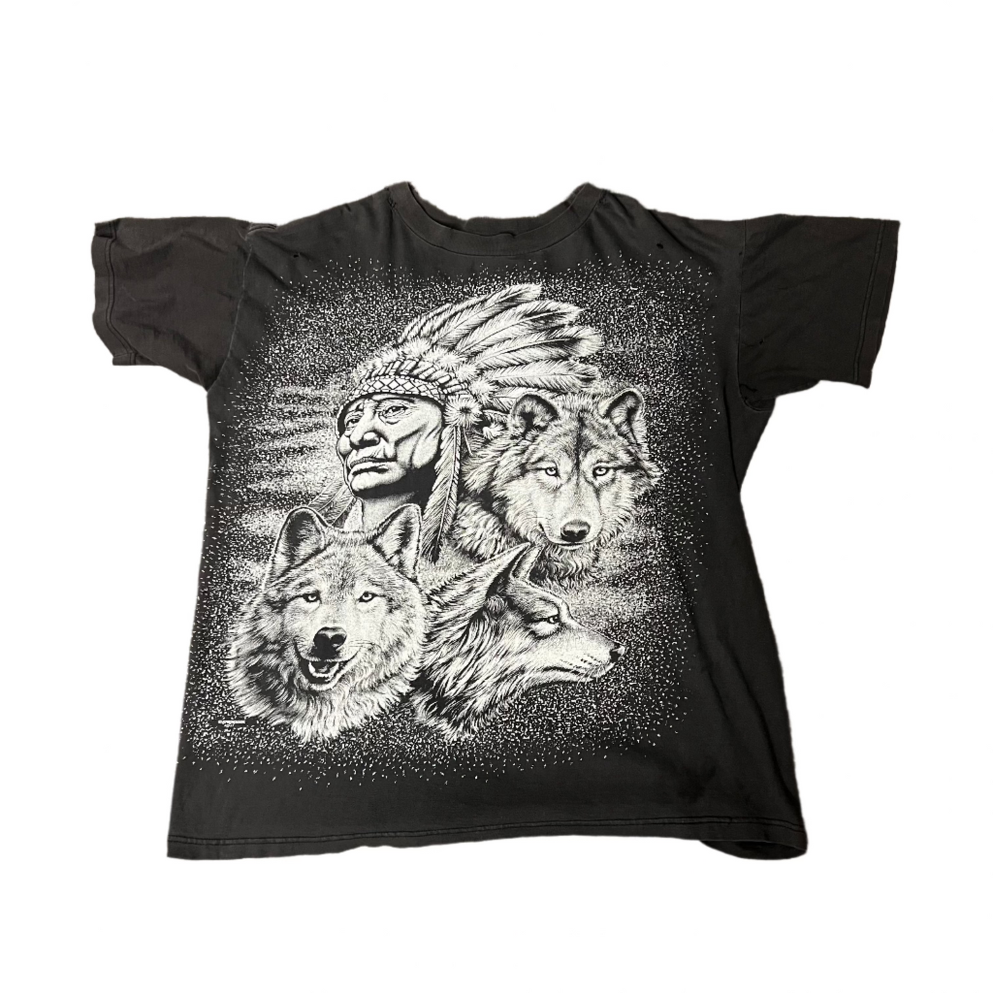 Native American Wolf Shirt - XL