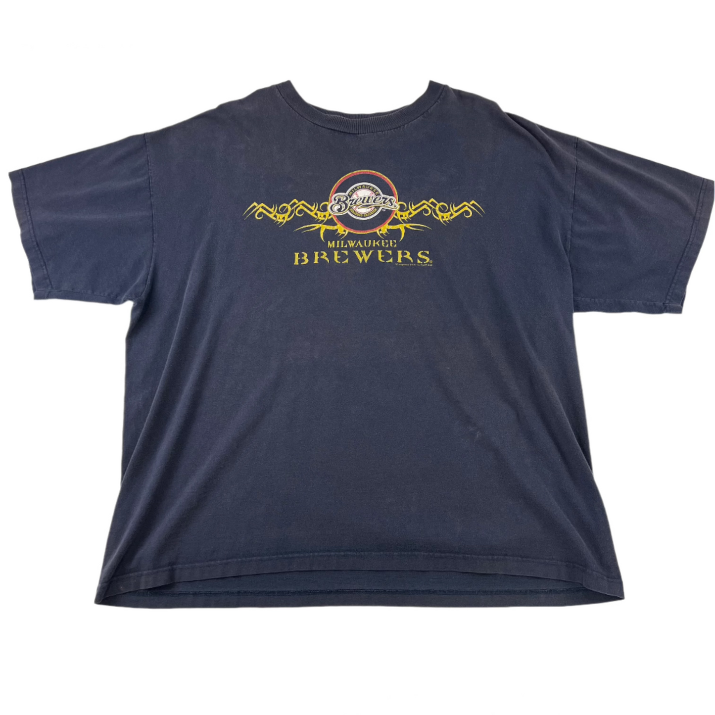 Milwaukee Brewers Navy Tribal Pattern Shirt - 2XL