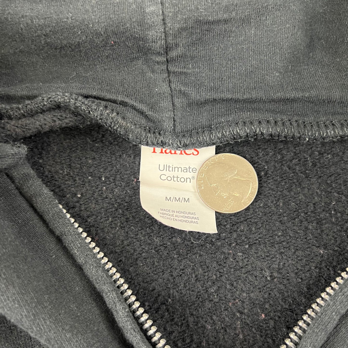 Hanes Black Zip Up Jacket - M
