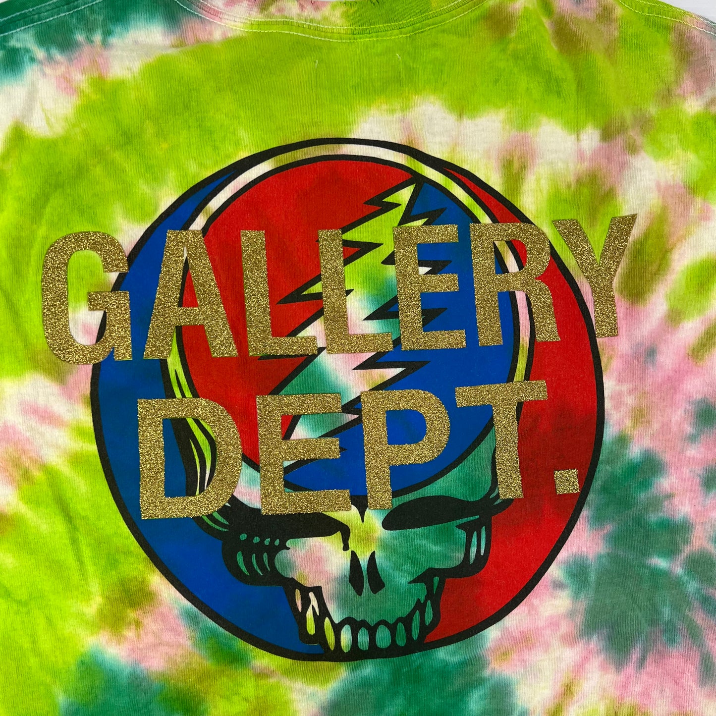 Grateful Dead Gallery Dept. Tie-dye Green Skull Shirt - XL