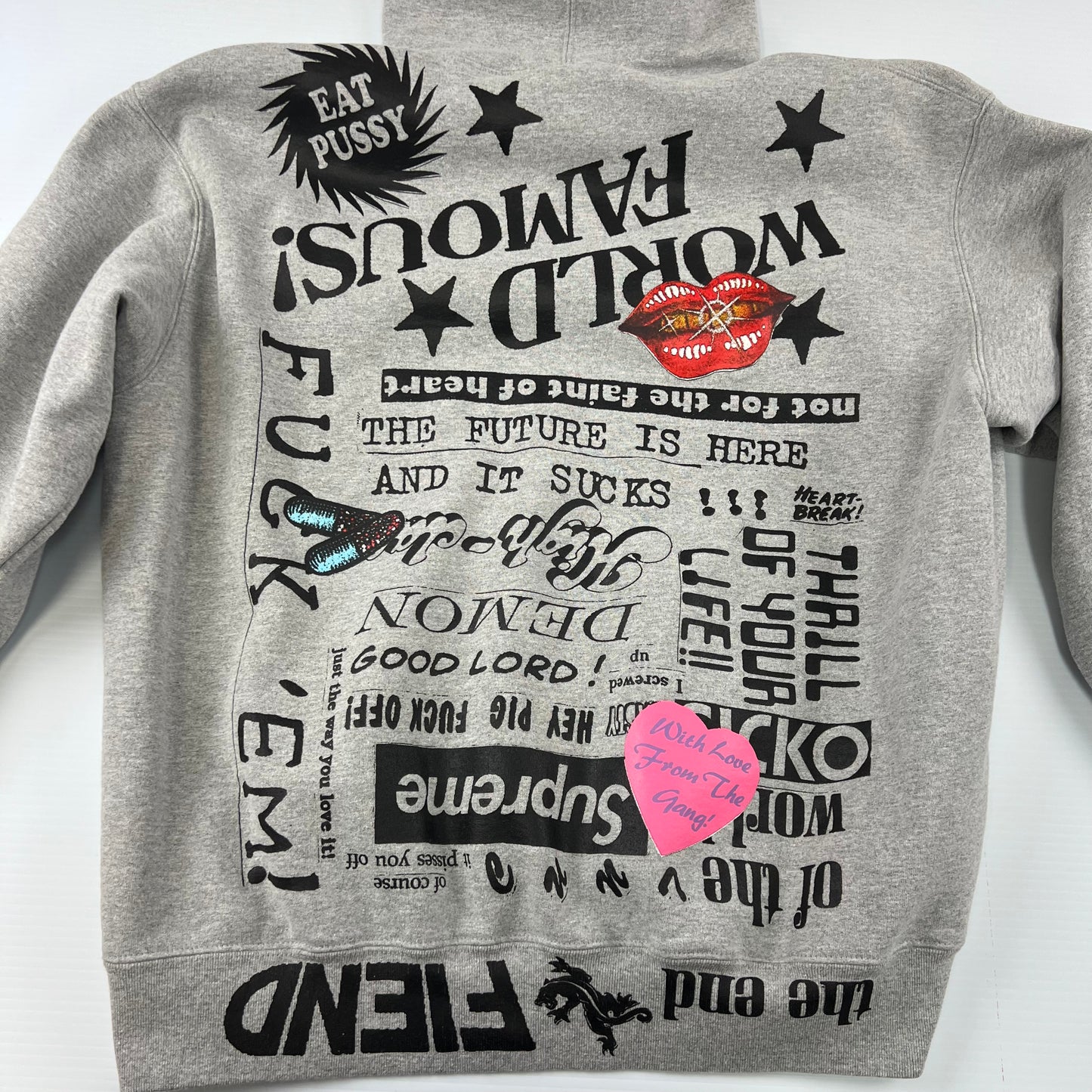 Supreme Grey Hoodie - L
