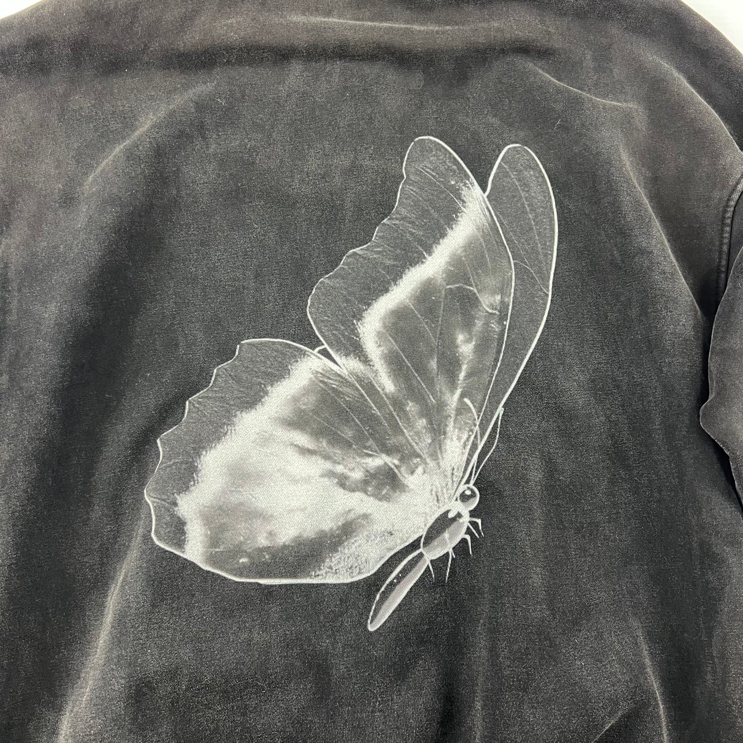 Aura Studios Ash Gray Zip Up Butterfly Hoodie - L