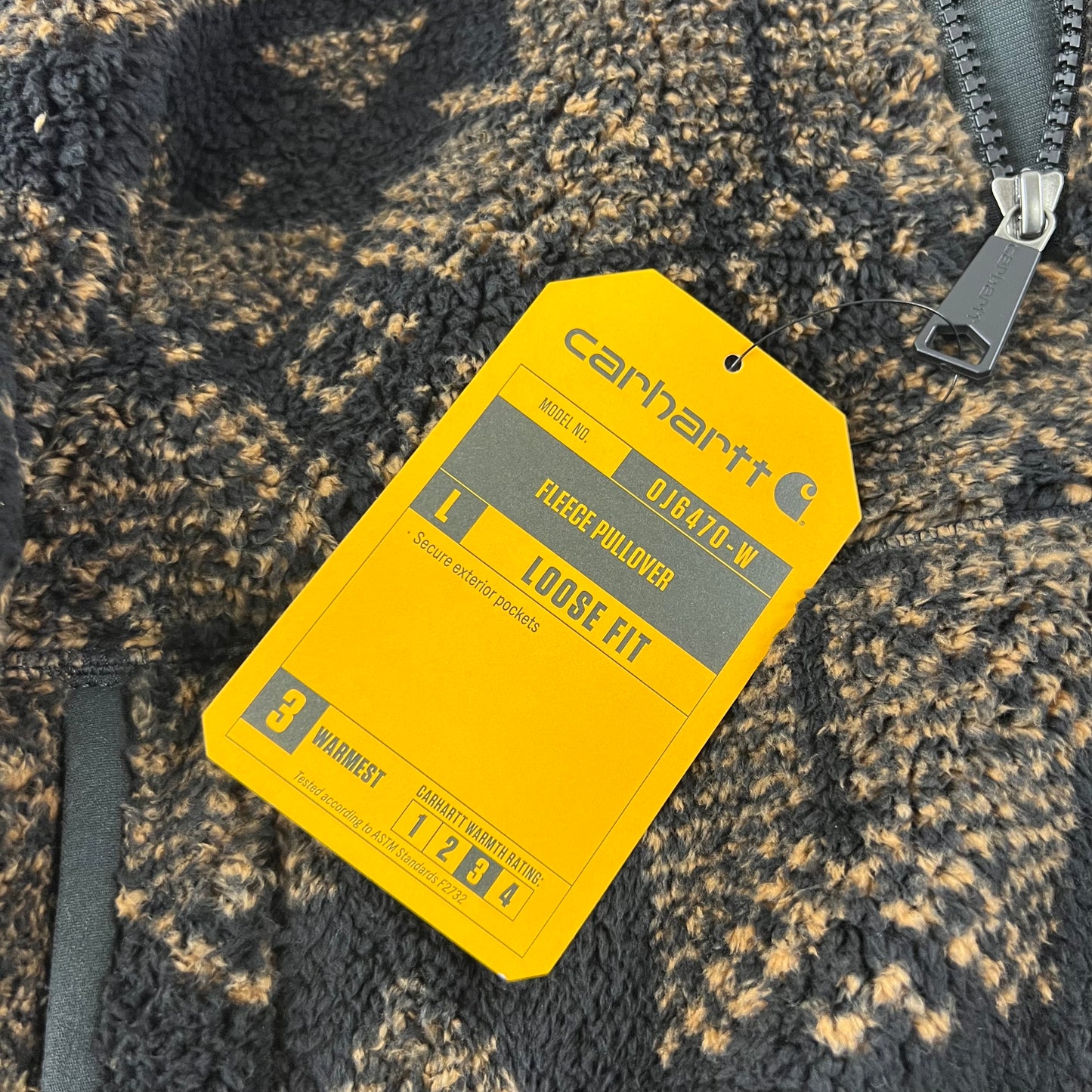 Carhartt Patterned Half Zip Loose Fit Fleece Sweater - L