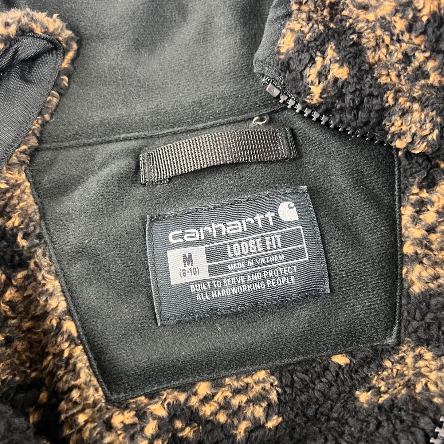 Carhartt Patterned Half Zip Loose Fit Fleece Sweater - L