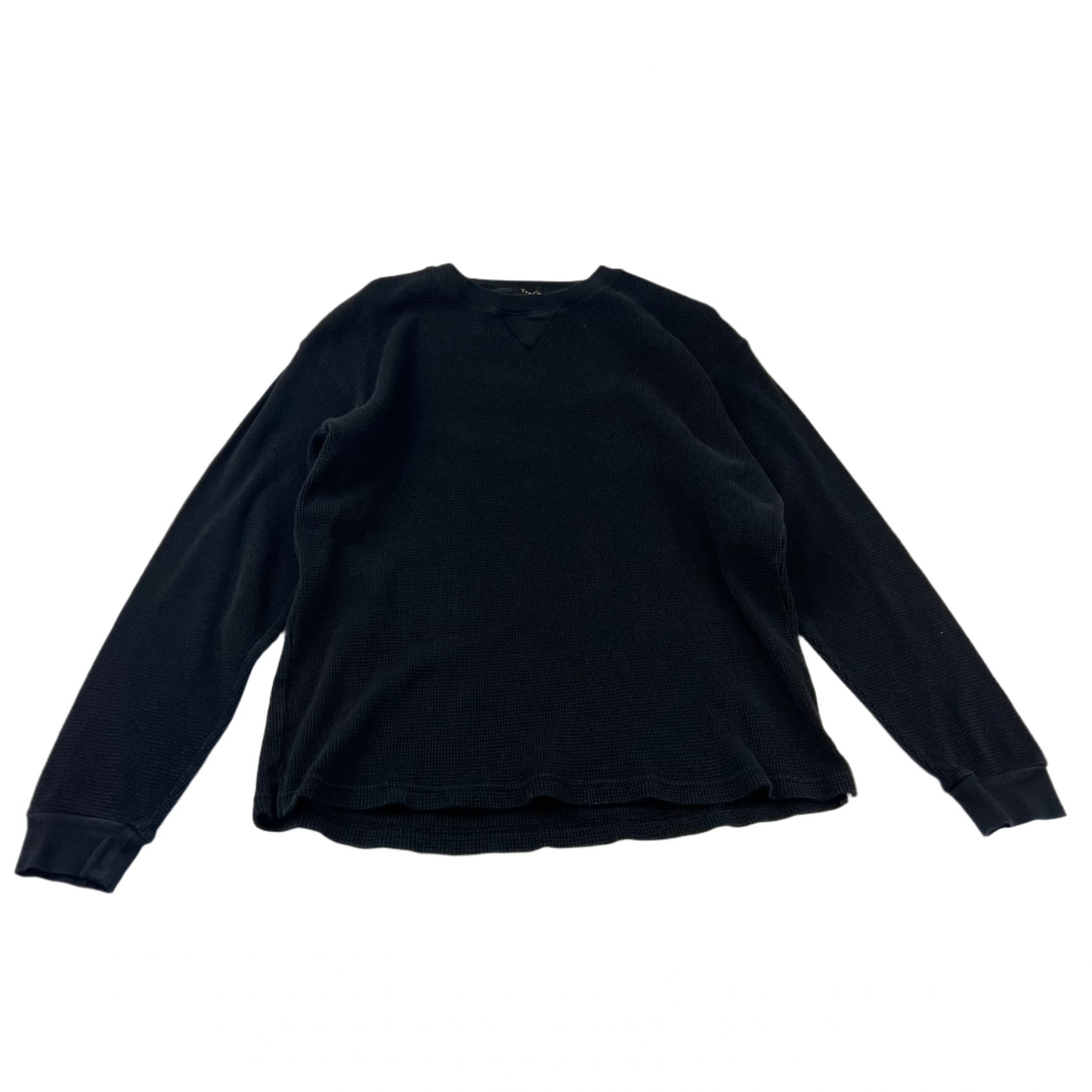True Grit Black Waffle Knit Black Crewneck - Large