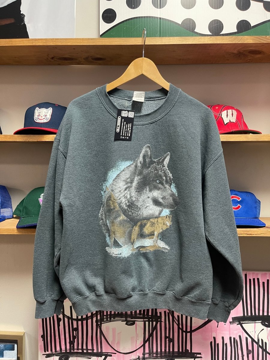 Nature Wolf Grey Crewneck Size L - ALL GOODS - ALL GOODS