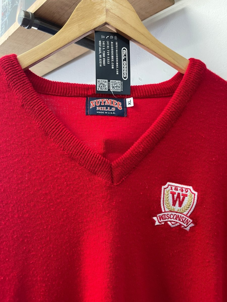 Vintage 80s Nutmeg Knit Wisconsin Badgers - ALL GOODS - ALL GOODS
