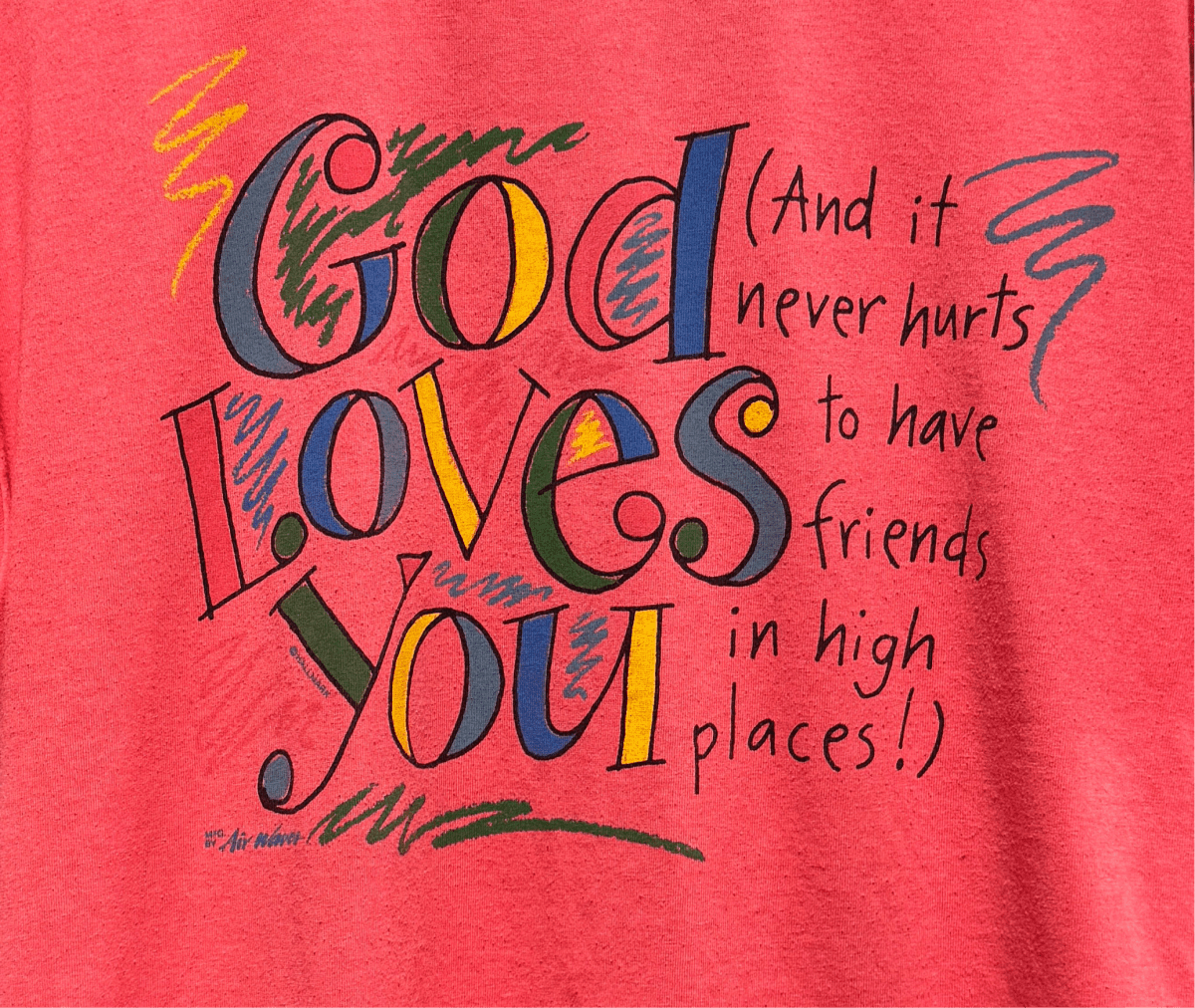 Vintage God Loves You Shirt - Large - ALL GOODS - ALL GOODS