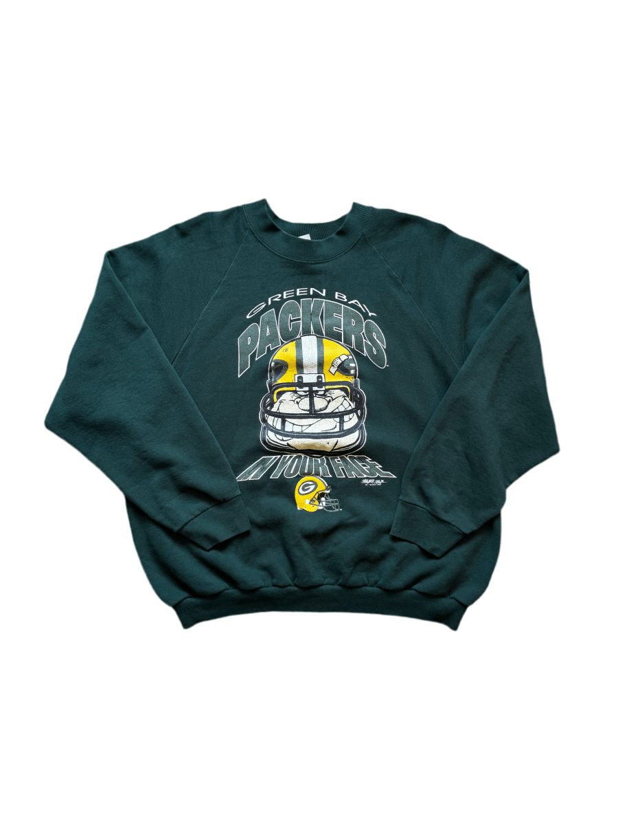 Vintage Green Bay Packers In Your Face Crewneck - Large - ALL GOODS - ALL GOODS