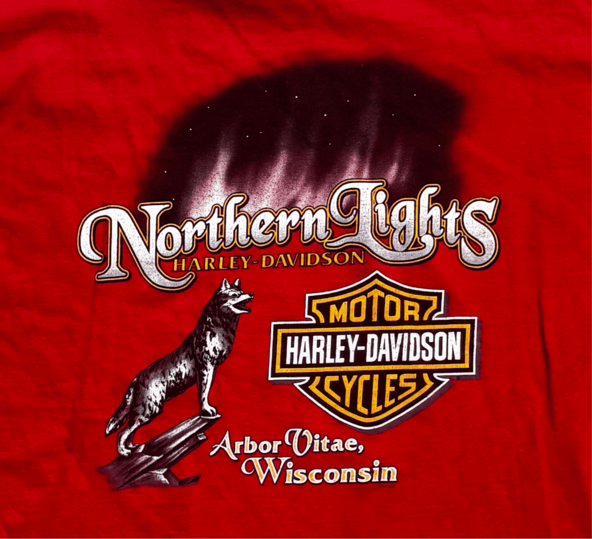 Vintage Harley Davidson Northern Lights Shirt - 2XL - ALL GOODS - ALL GOODS