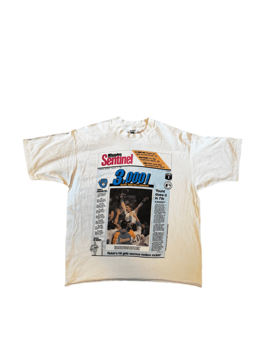 Vintage Robin Yount Newspaper Tee - Large - ALL GOODS - ALL GOODS