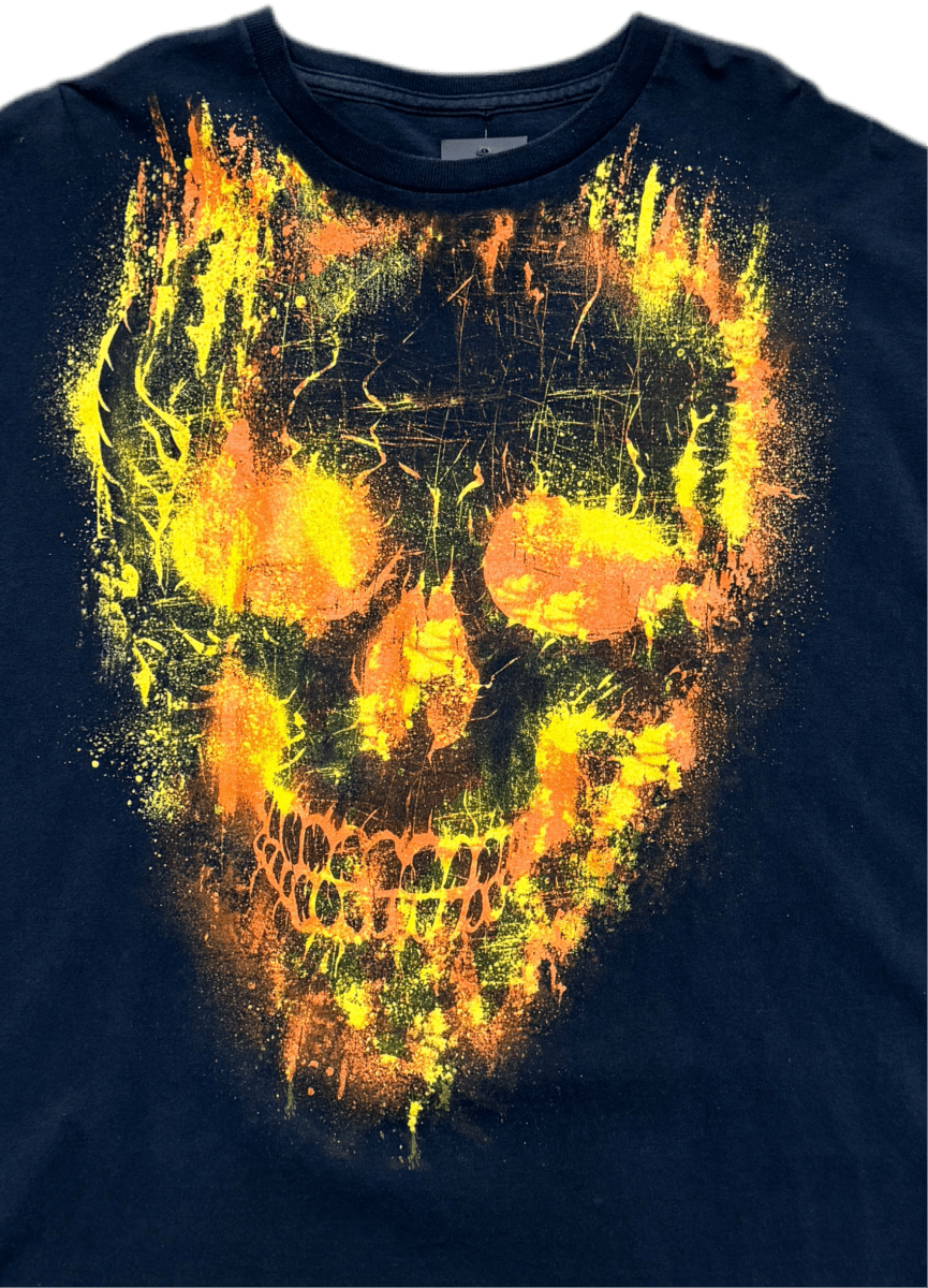 Y2K Flaming Skulls Shirt - ALL GOODS - ALL GOODS