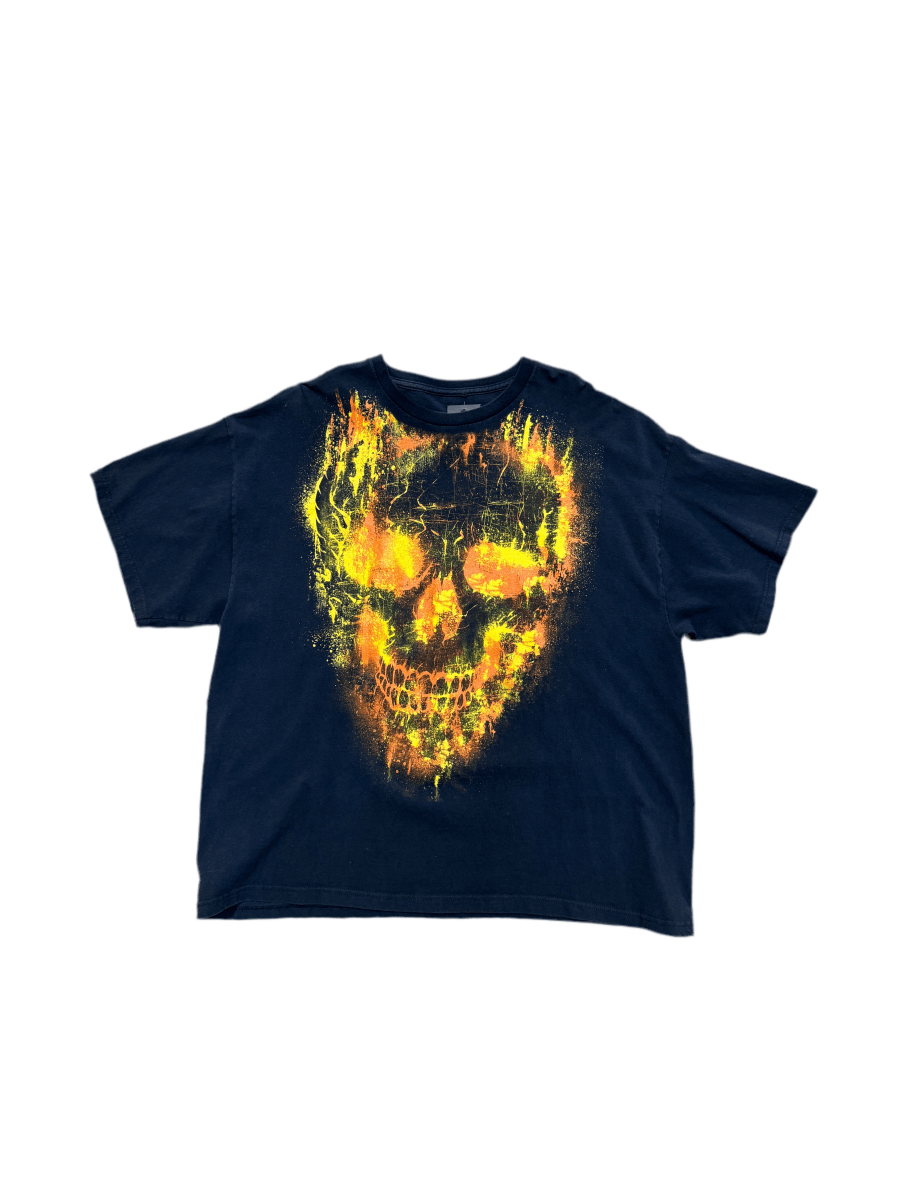 Y2K Flaming Skulls Shirt - ALL GOODS - ALL GOODS
