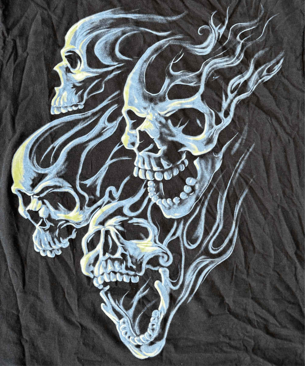 Y2K Ghost Skulls T-Shirt - Medium - ALL GOODS - ALL GOODS