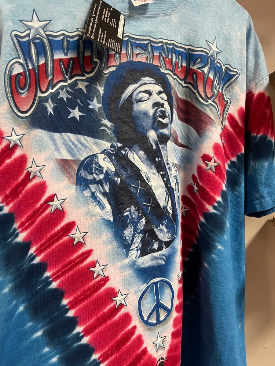 Y2K Liquid Blue Jimi Hendrix TyeDyed Shirt 2XL - ALL GOODS - ALL GOODS