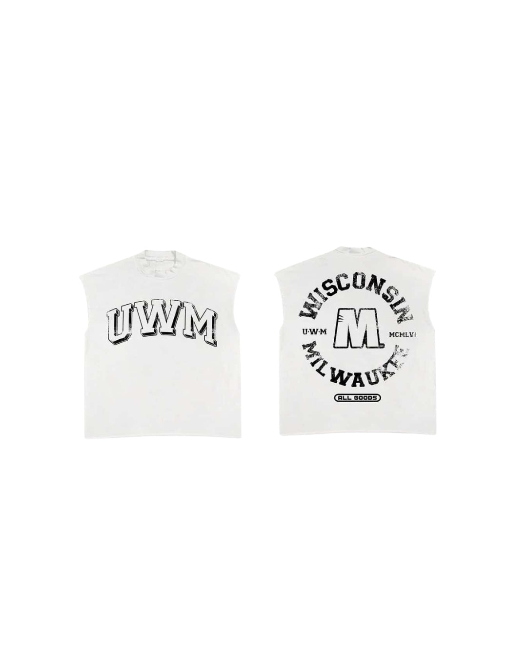 UW-Milwaukee x All Goods Cut Off Tee, Ivory (PREORDER)