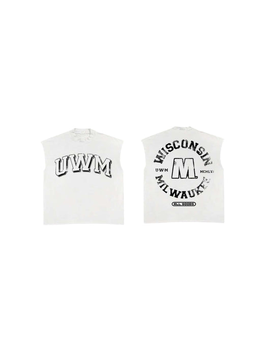 UW-Milwaukee x All Goods Cut Off Tee, Ivory (PREORDER)