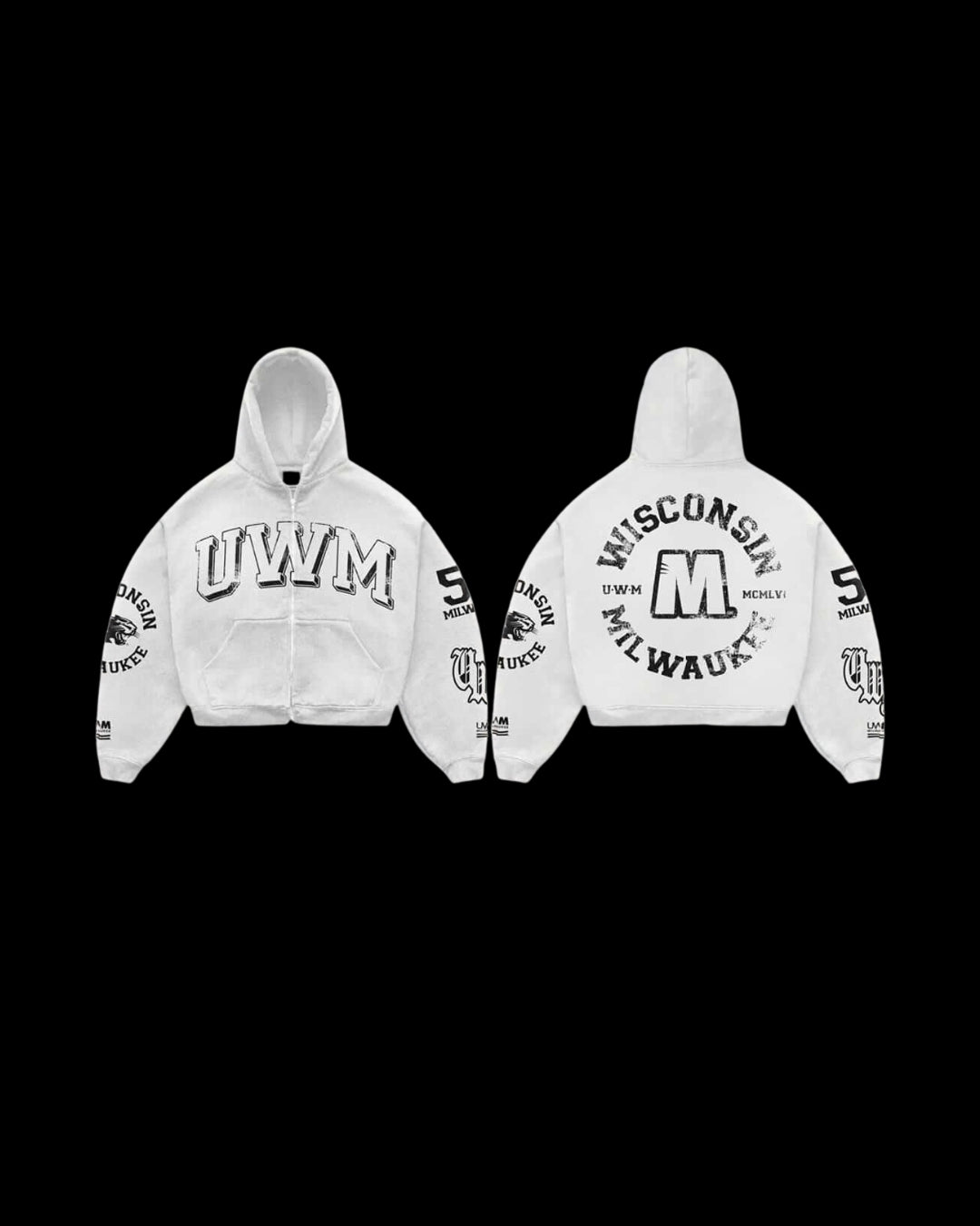 UW-Milwaukee x All Goods Ivory Full Zip Hoodie (PREORDER)