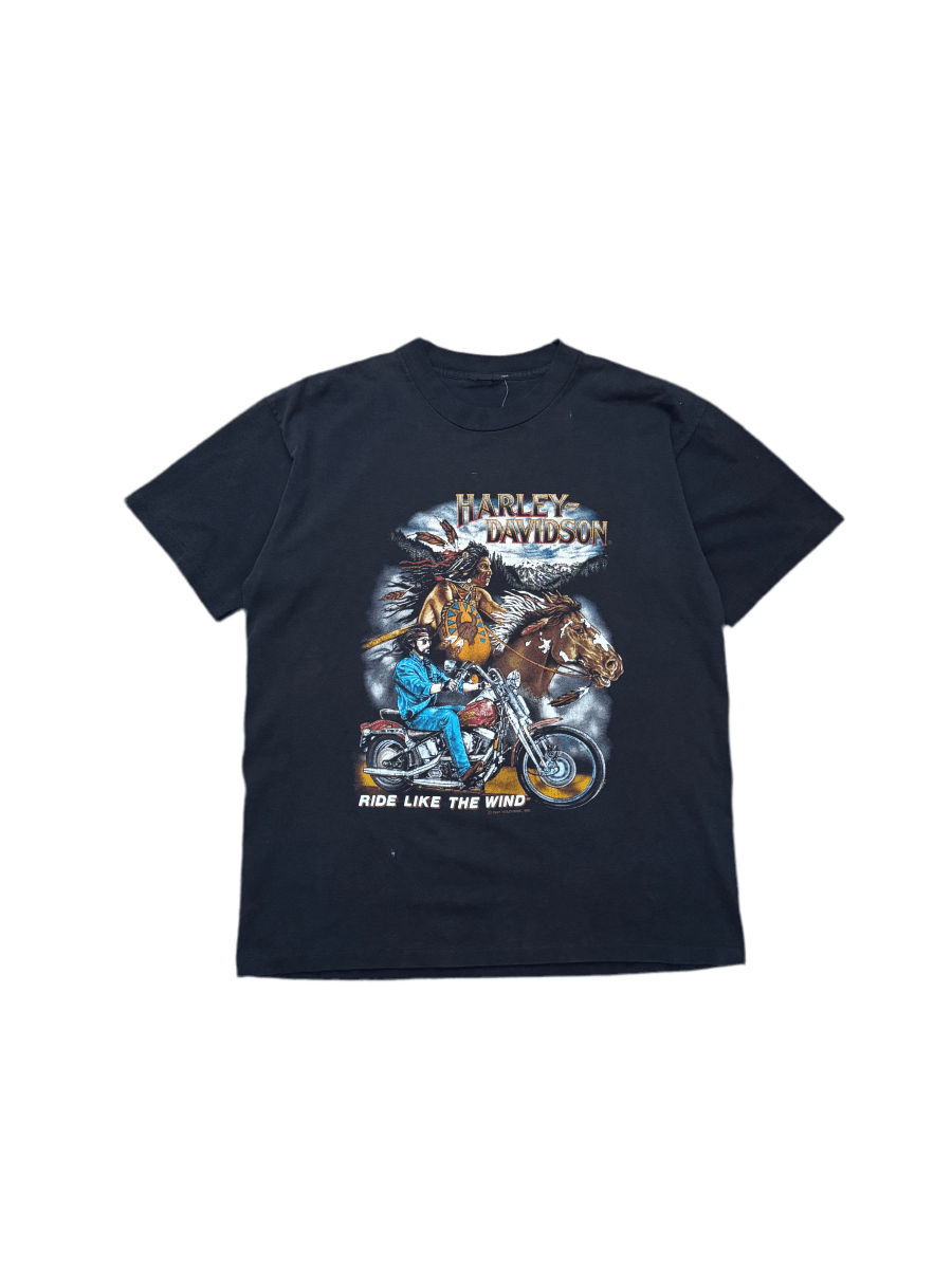 1991 3D Emblem “Ride Like The Wind” Tee - Medium - ALL GOODS - ALL GOODS