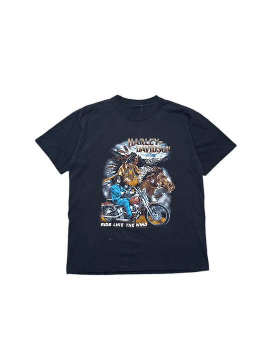 1991 3D Emblem “Ride Like The Wind” Tee - Medium - ALL GOODS - ALL GOODS
