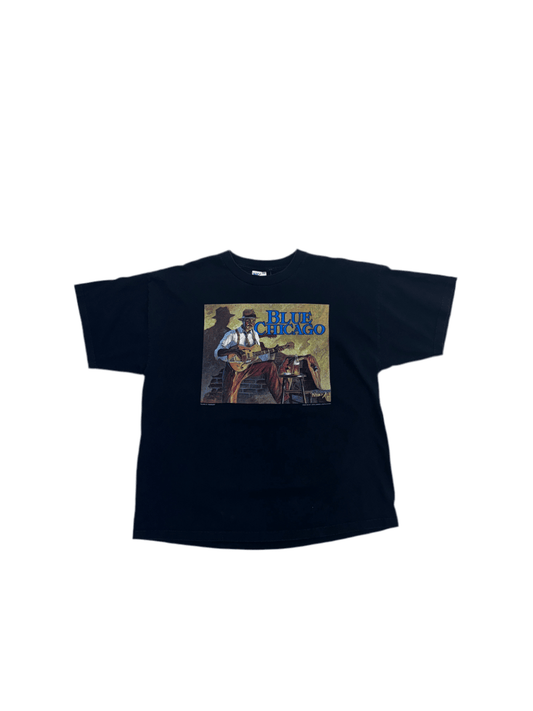 1994 Blue Chicago Art T-Shirt - 2XL - ALL GOODS - ALL GOODS