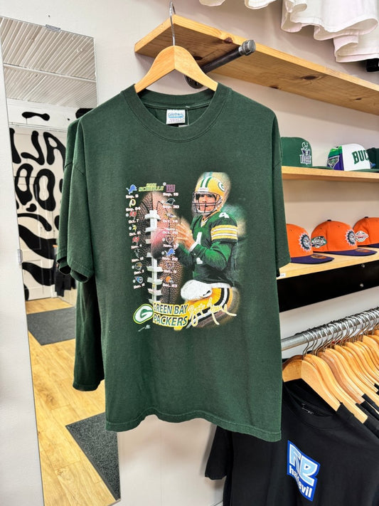 2001 Green Bay Packers Schedule Shirt - XL - ALL GOODS - ALL GOODS