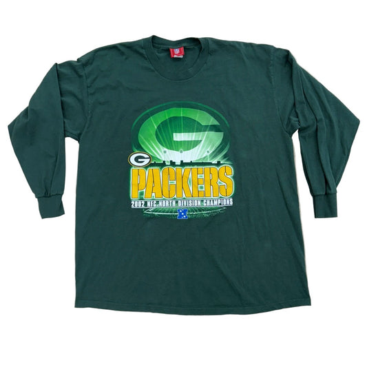 2002 NFC North Division Champions Packers Long Sleeve T-Shirt - 2XL - ALL GOODS - ALL GOODS