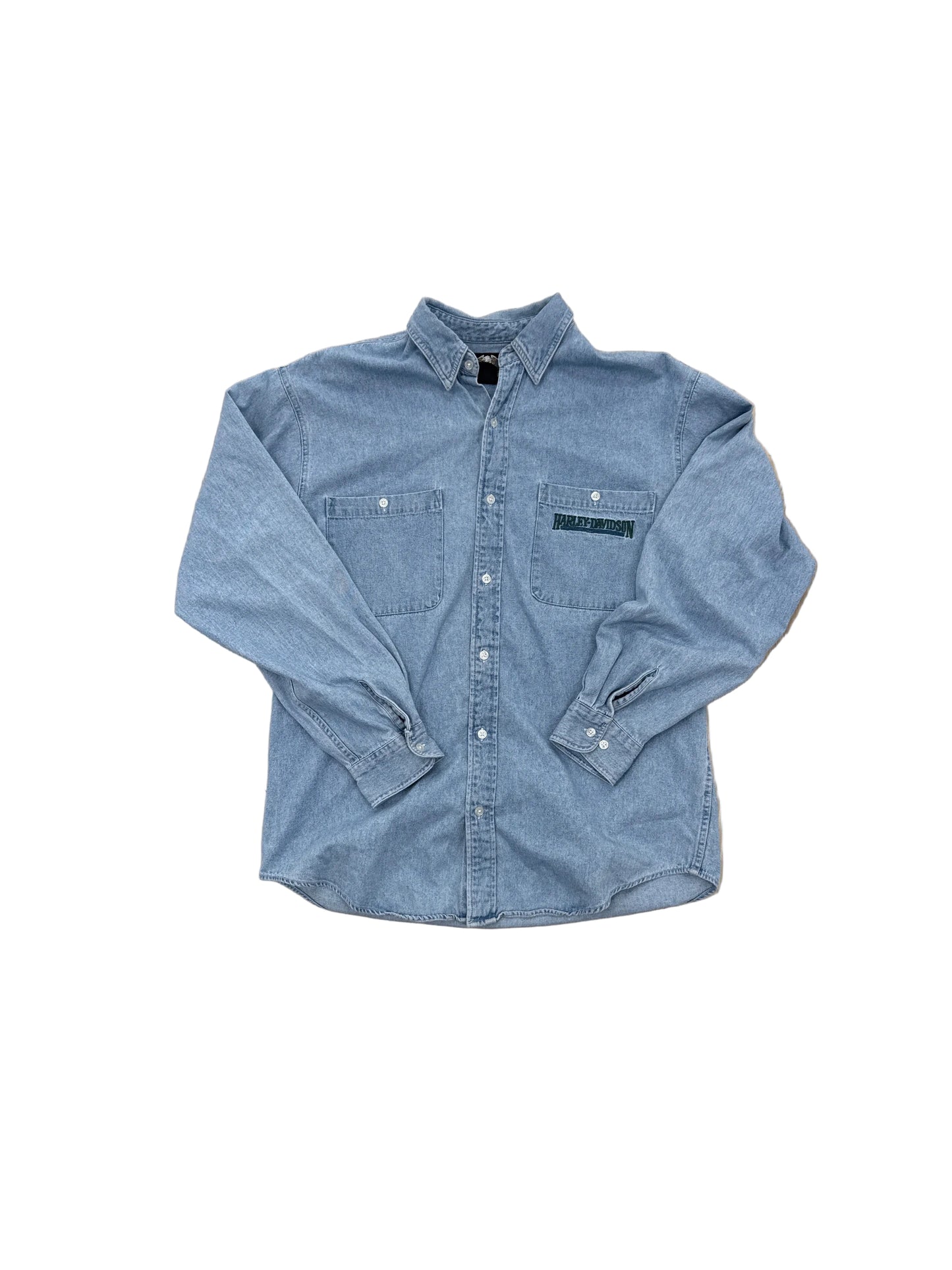 Vintage Harley Davidson Denim Shirt - Large