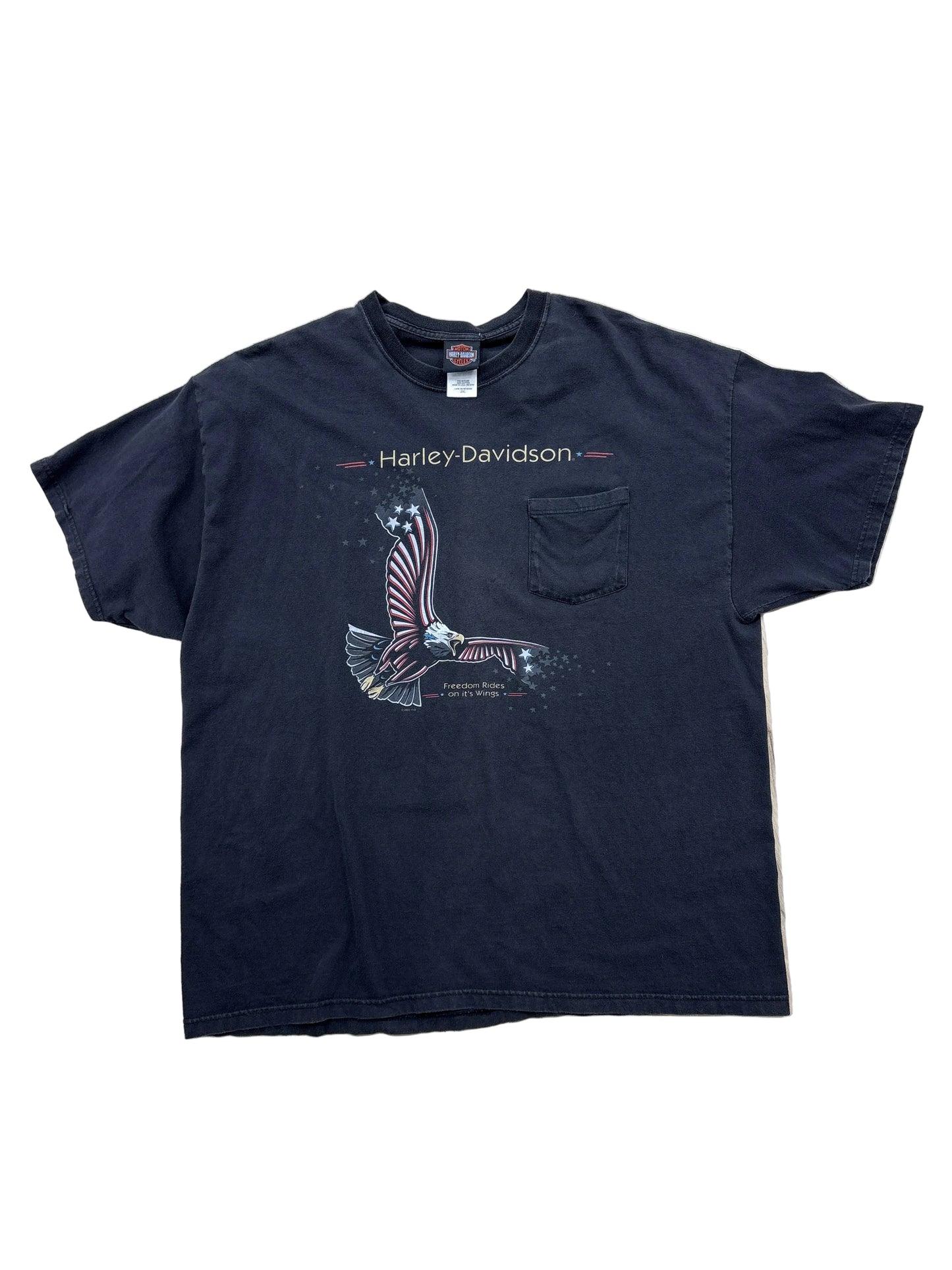 Freedom Rides On It’s Wings Harley Davidson T-Shirt-2XL