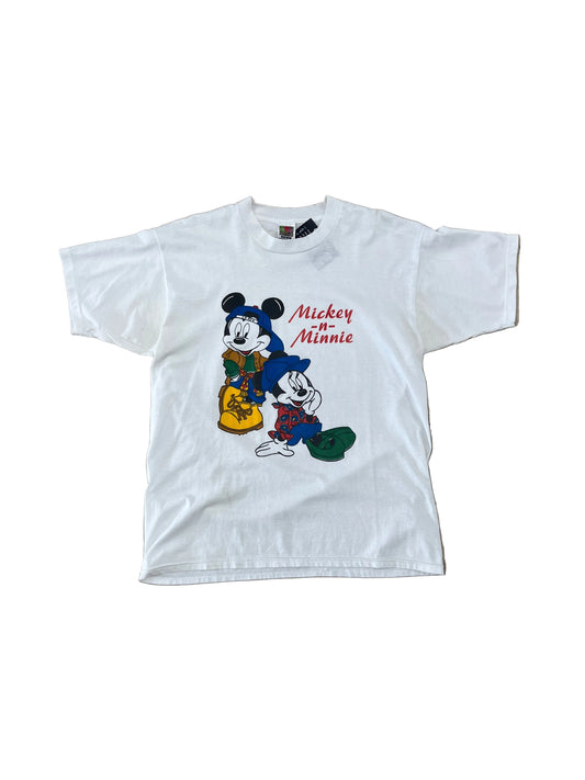 Vintage Mickey & Minnie T-Shirt - Large
