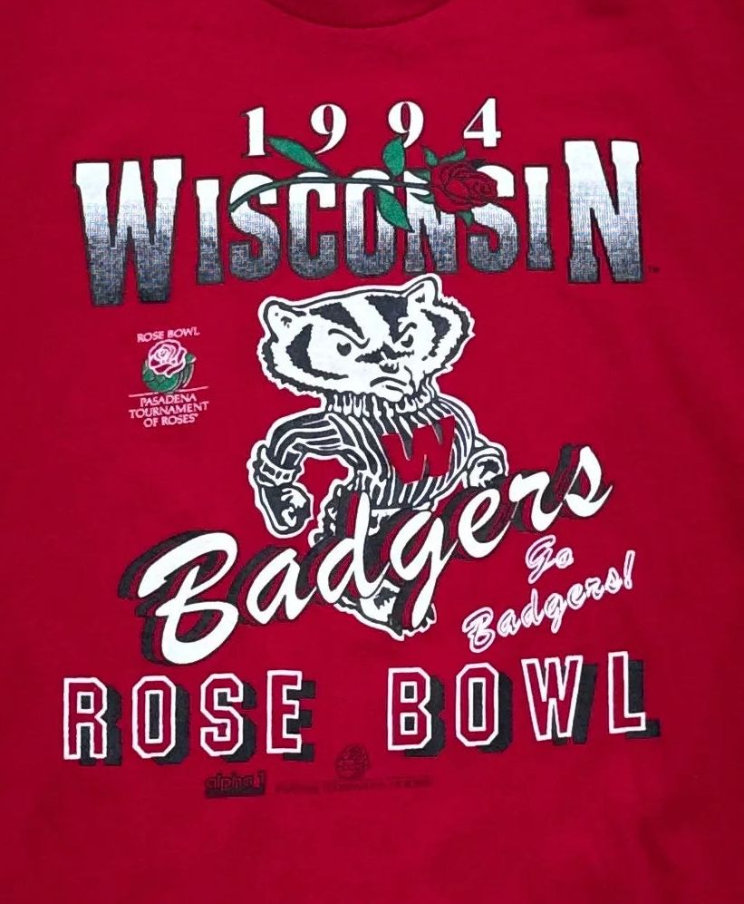 1994 Wisconsin Badgers Rose Bowl T-Shirt - XL