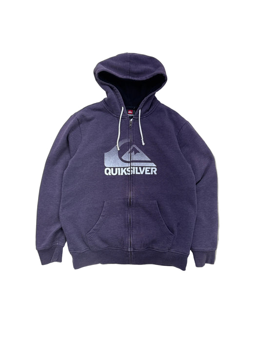 Y2K Quiksilver Zip Up Hoodie - Large