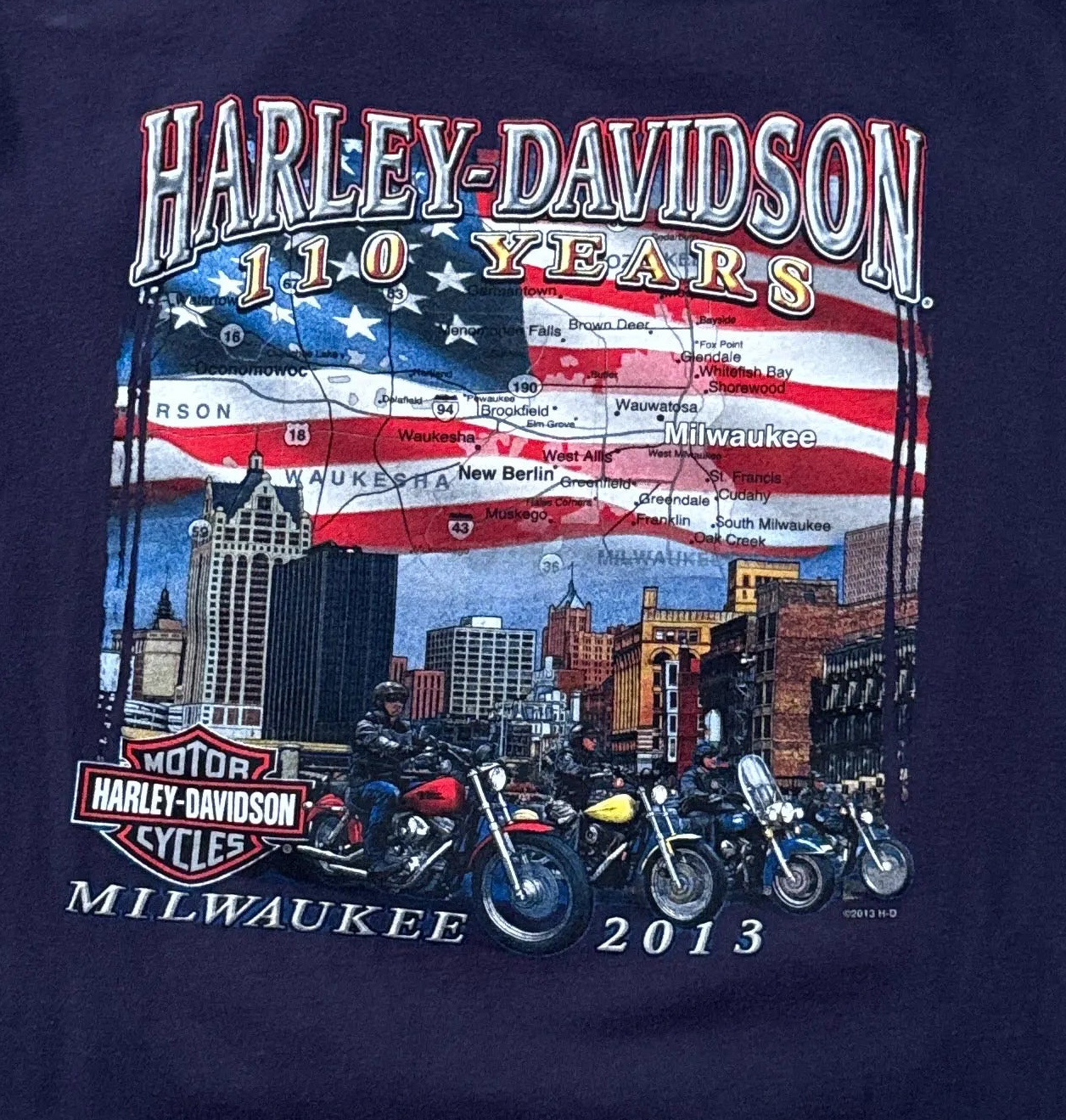 2013 Harley Davidson Milwaukee T-Shirt - Medium