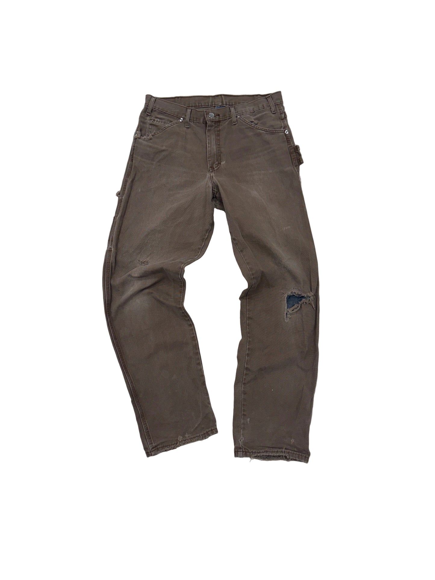 Distressed Brown Dickies Carpenter Pants - 32