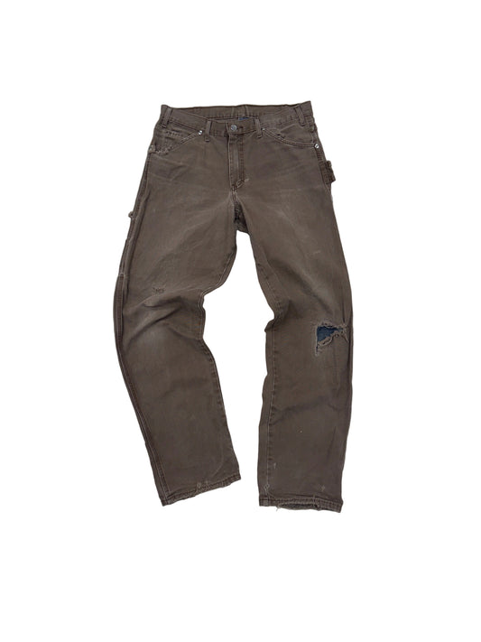 Distressed Brown Dickies Carpenter Pants - 32