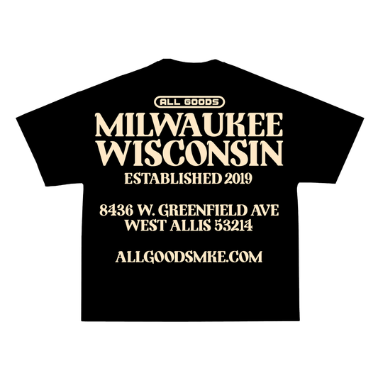 All Goods Puff Print Short Sleeve Tee (Onyx Black/Cream)