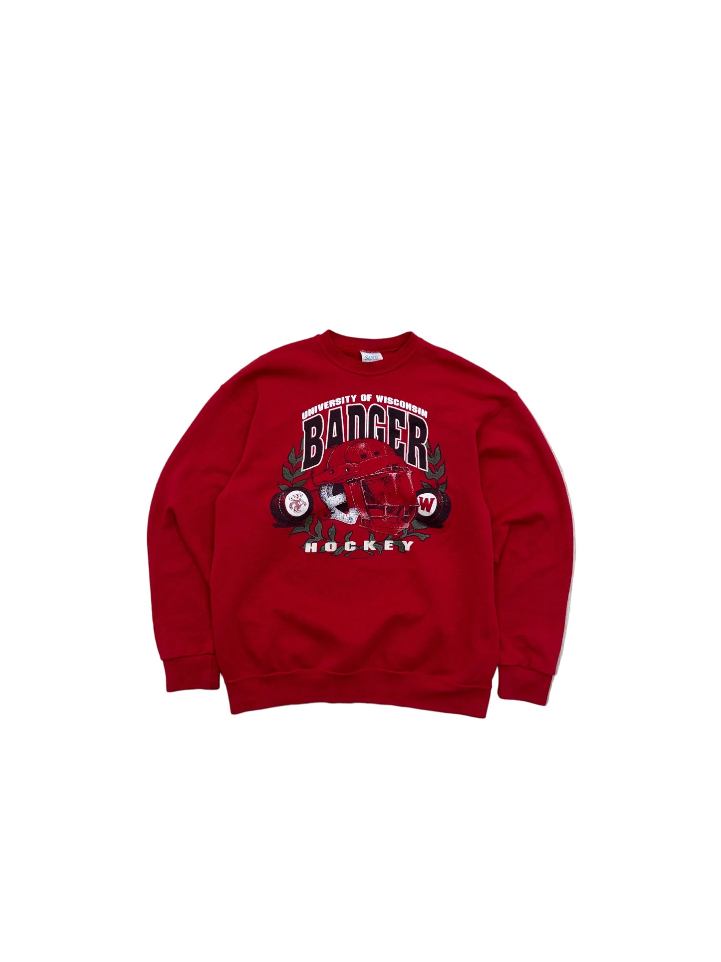 Vintage Badgers Hockey Crewneck - Large