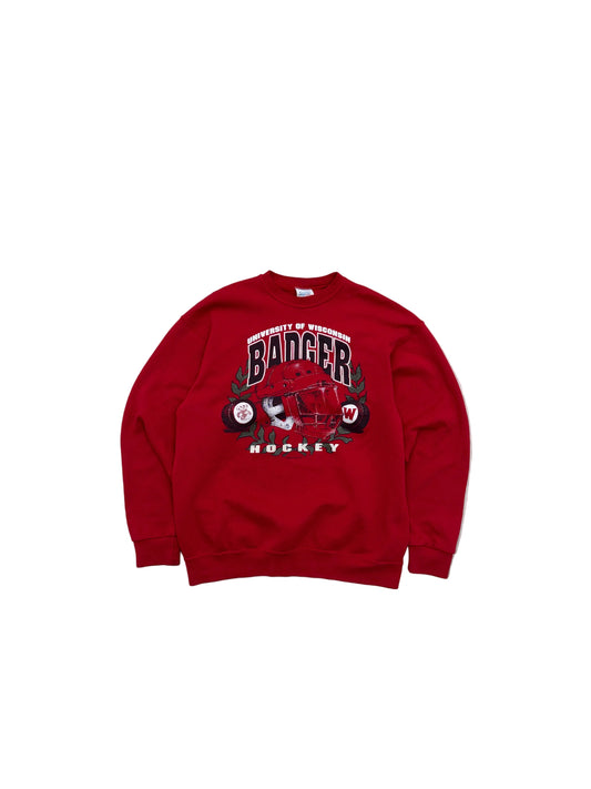 Vintage Badgers Hockey Crewneck - Large