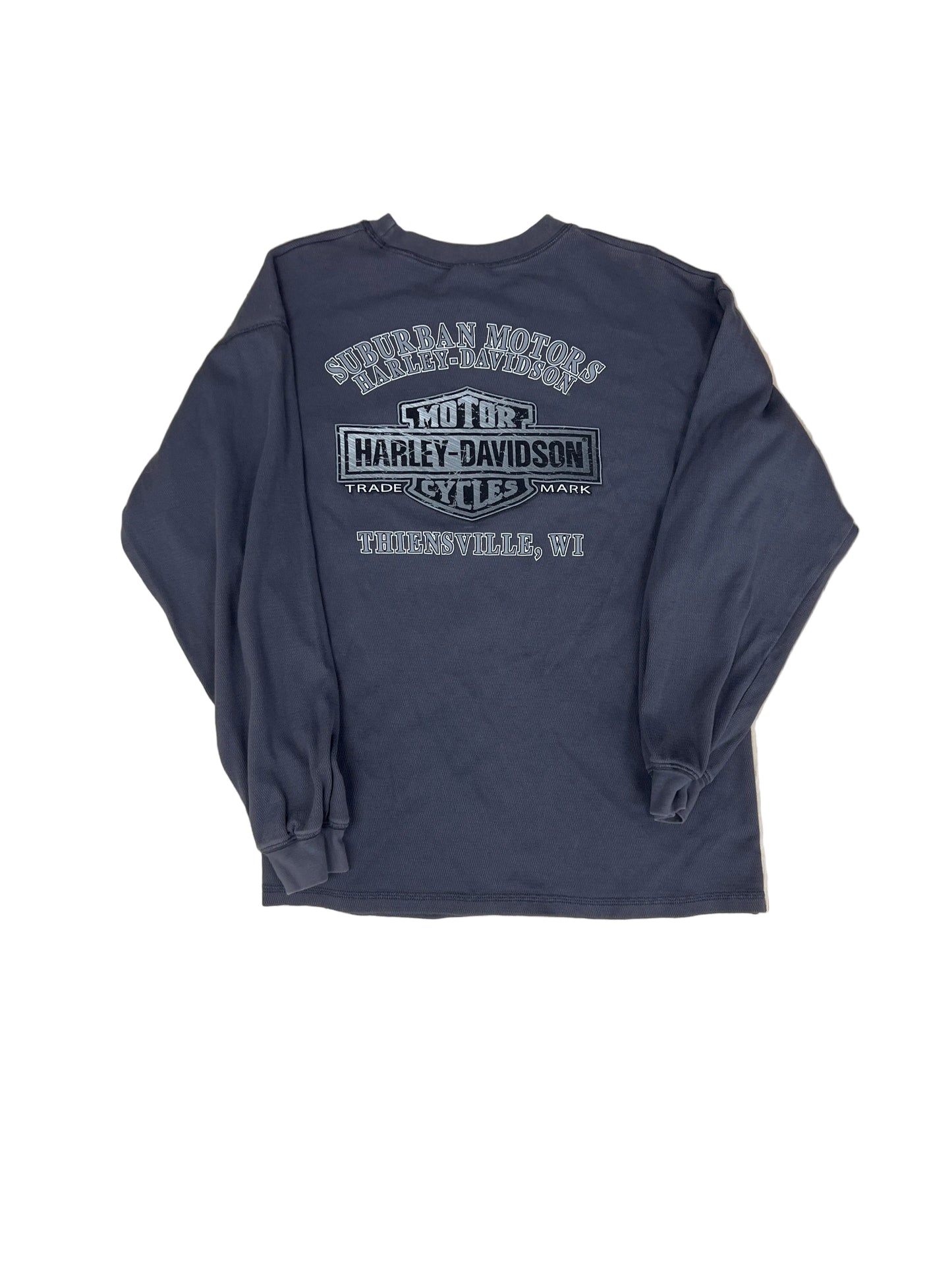 00s Long Sleeve Harley Davidson Thermal T-Shirt - XL