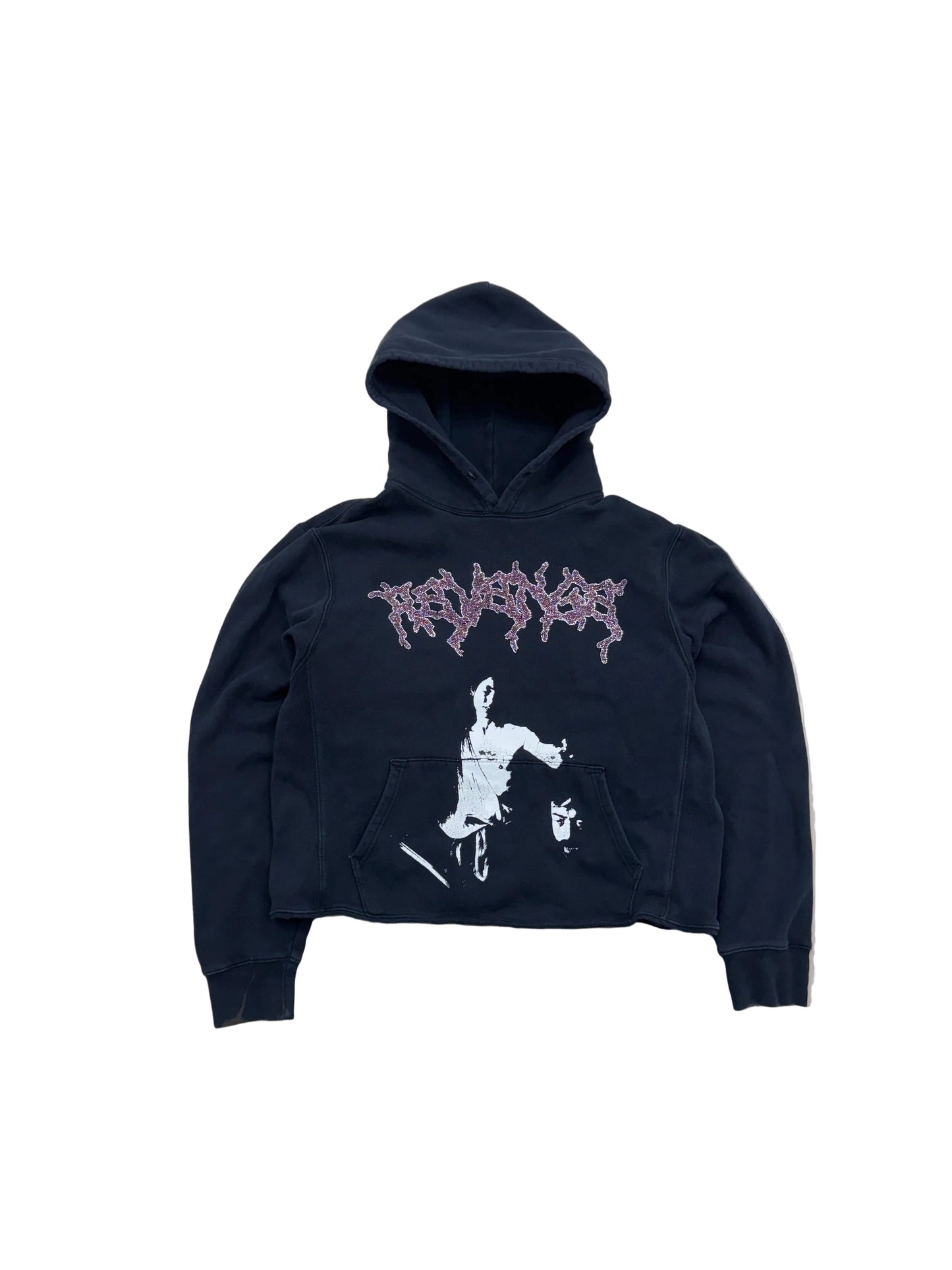Vintage Revenge Cropped Hoodie - XL